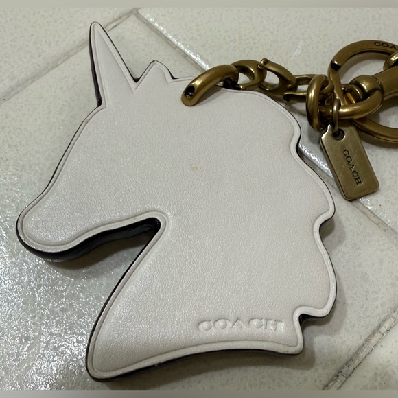 COACH Unicorn Rainbow Glitter Bag Purse Keychain Charm HTF - Picture 4 of 6